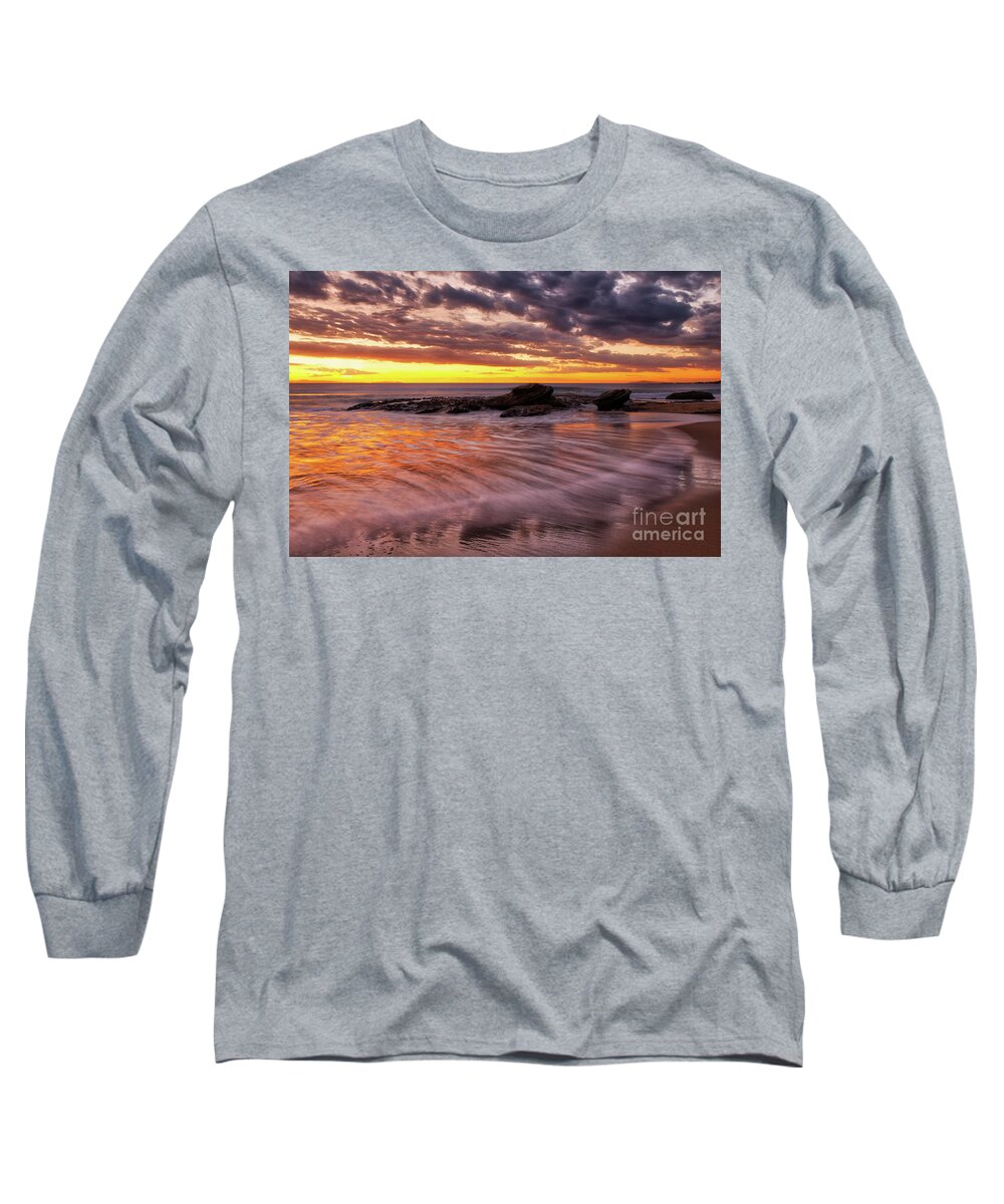 Golden Long Sleeve T-Shirt featuring the photograph Golden Reflections by Eddie Yerkish