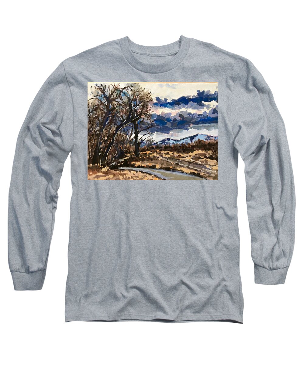  Boise Long Sleeve T-Shirt featuring the painting Greenbelt Study #4 by Les Herman