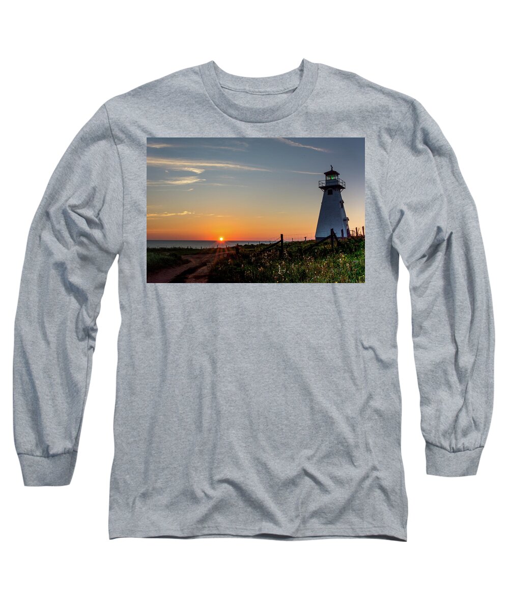 Cape Tryon Long Sleeve T-Shirt featuring the photograph Gulf of St. Lawrence Sunrise by Douglas Wielfaert