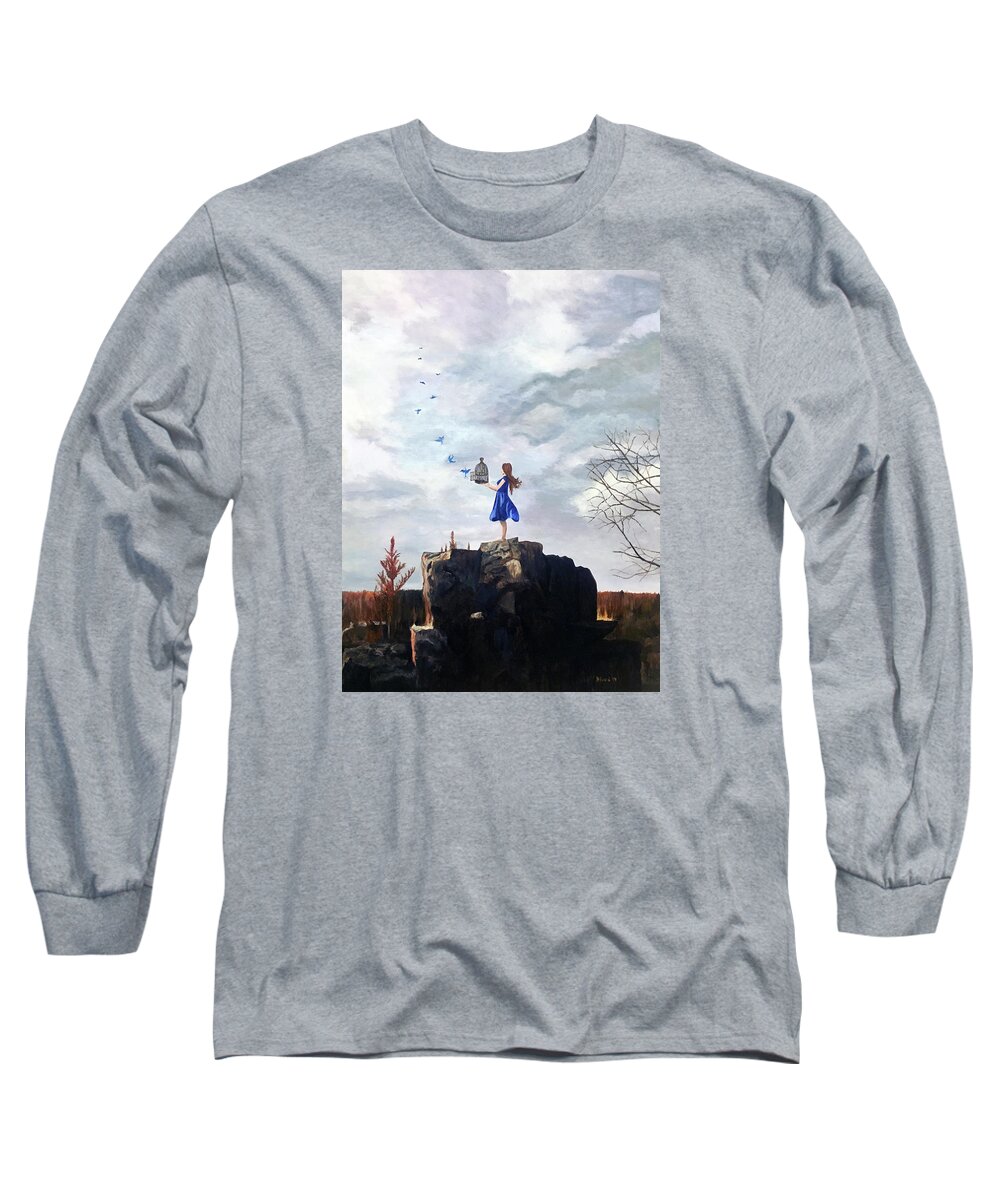 Happiness Long Sleeve T-Shirt featuring the painting Happiness Released by Thomas Blood