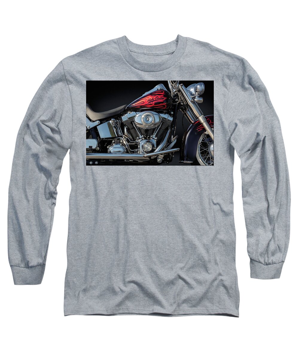 Harley Davidson Long Sleeve T-Shirt featuring the photograph Harley Davidson Softail by Andy Romanoff