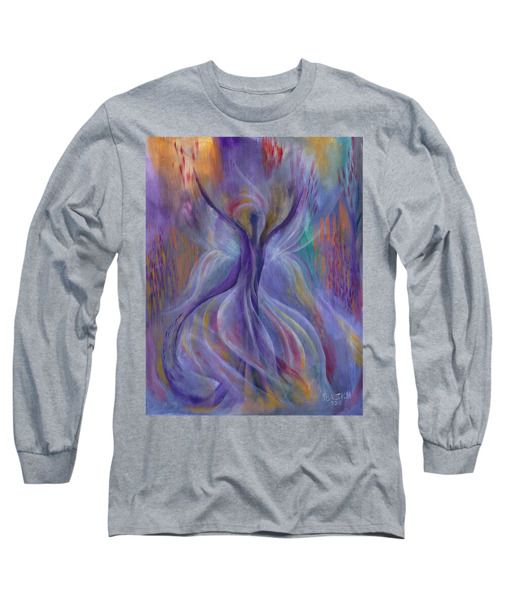 Acrylic Painting Long Sleeve T-Shirt featuring the digital art In Search of Grace by Joe Baltich