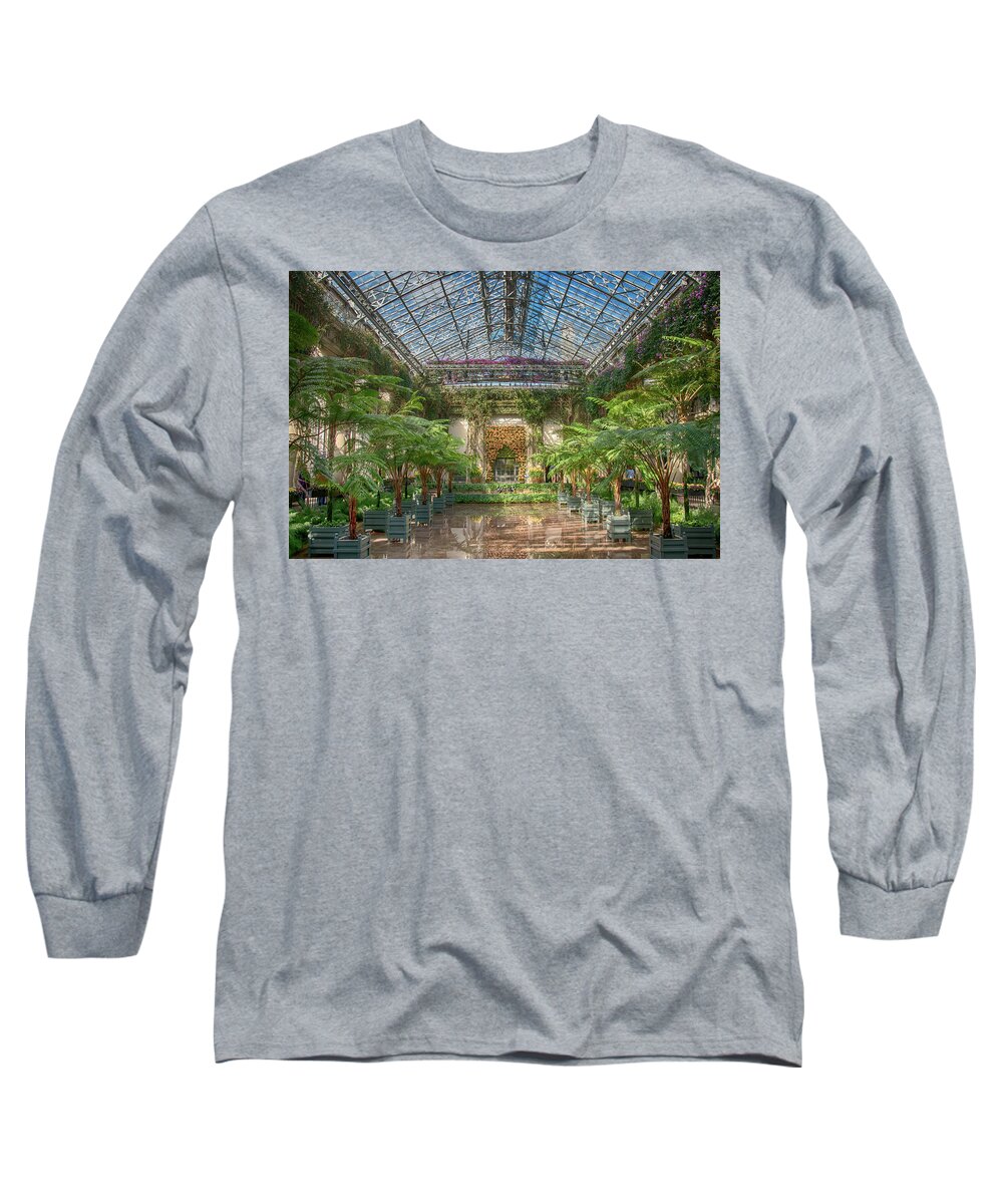 Atrium Long Sleeve T-Shirt featuring the photograph Inside Longwood Garden by Alan Goldberg