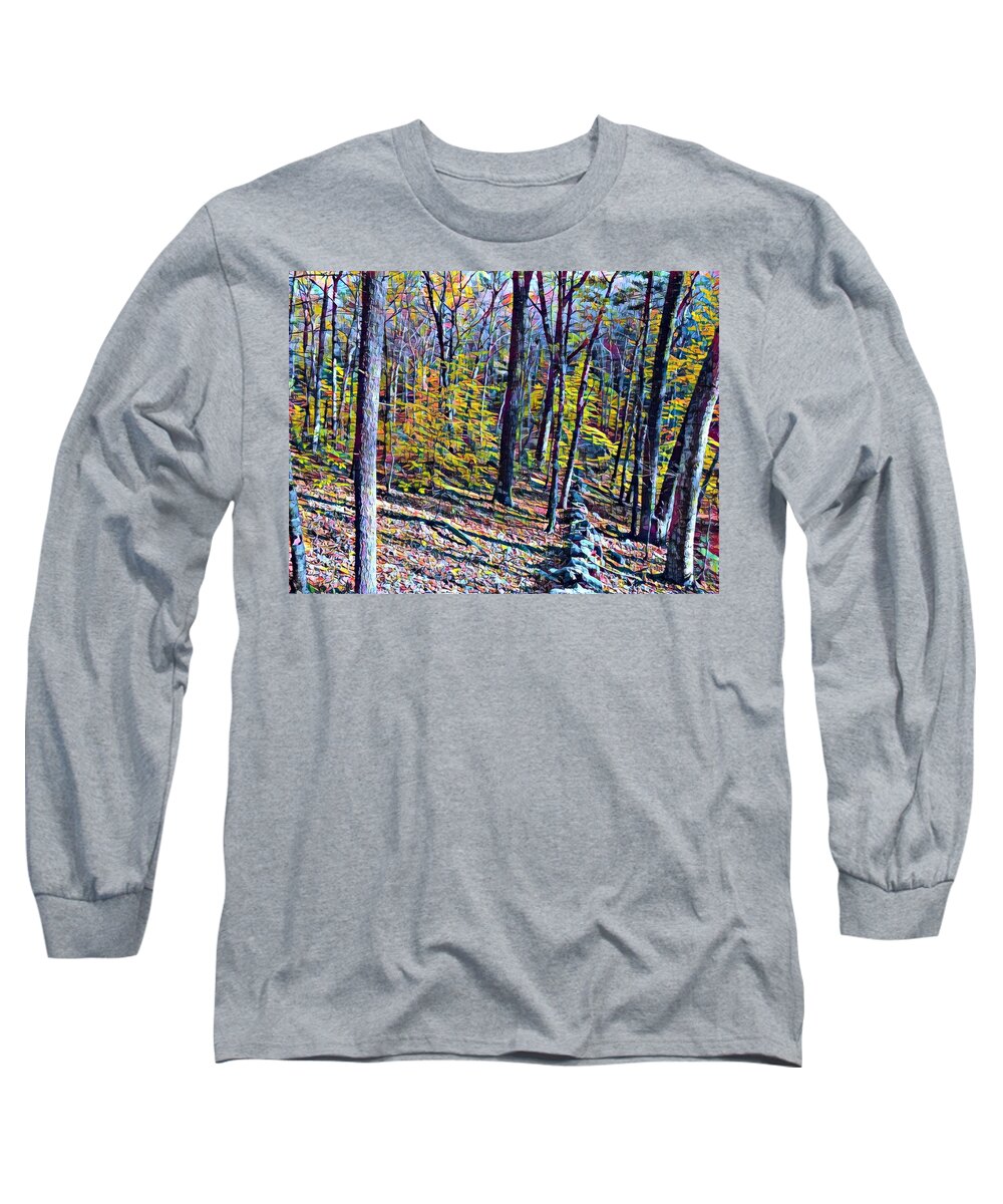 Photoshopped Painting Long Sleeve T-Shirt featuring the digital art Into the Woods #1 by Steve Glines