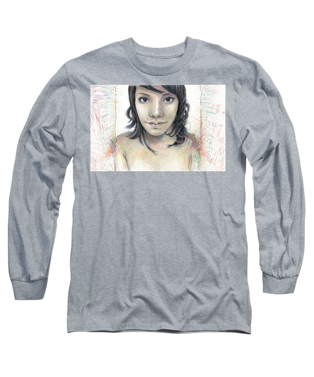 Portrait Long Sleeve T-Shirt featuring the painting Isolate by Jeremy Robinson