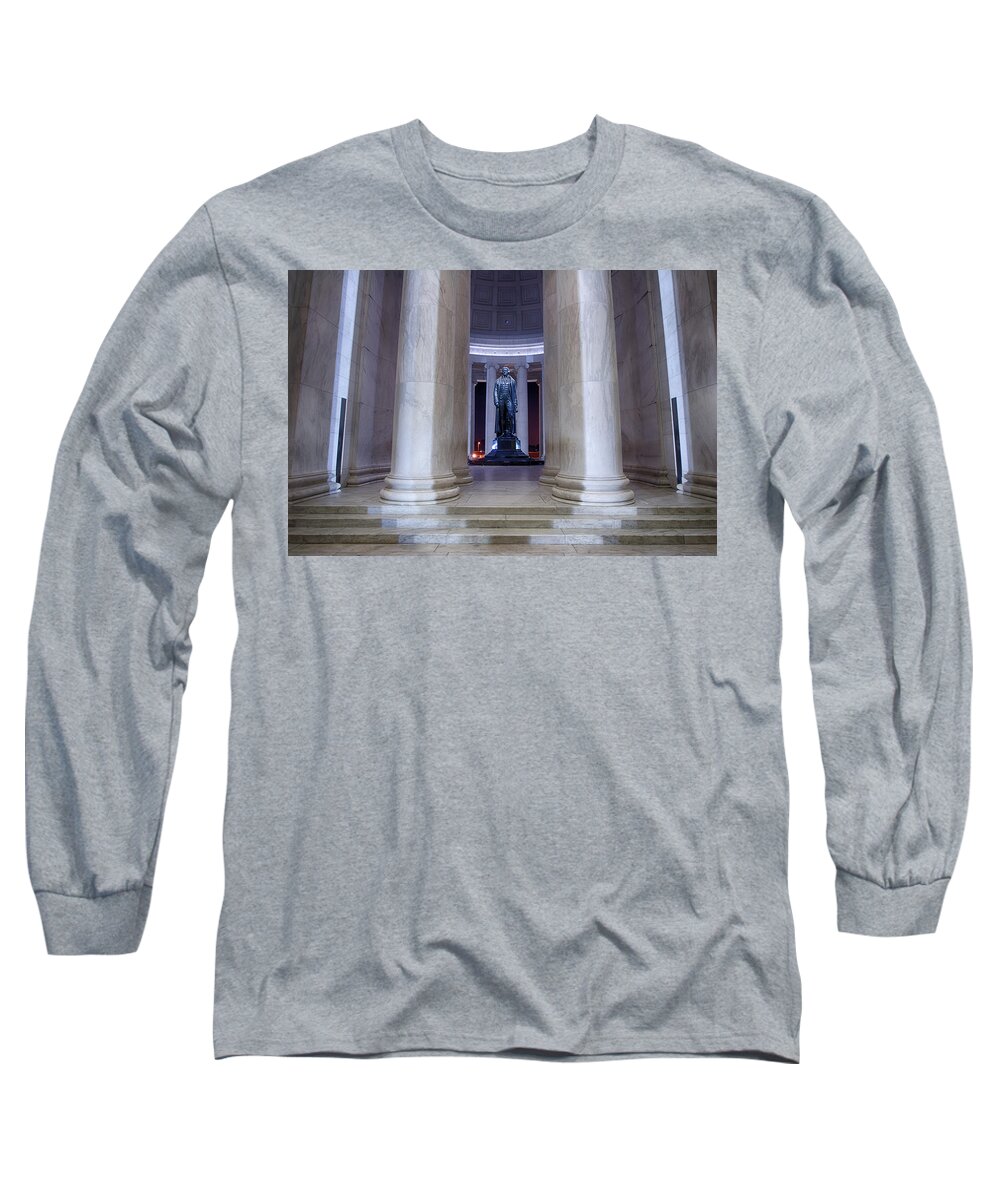 Thomas Long Sleeve T-Shirt featuring the photograph Jefferson's Columns by American Landscapes