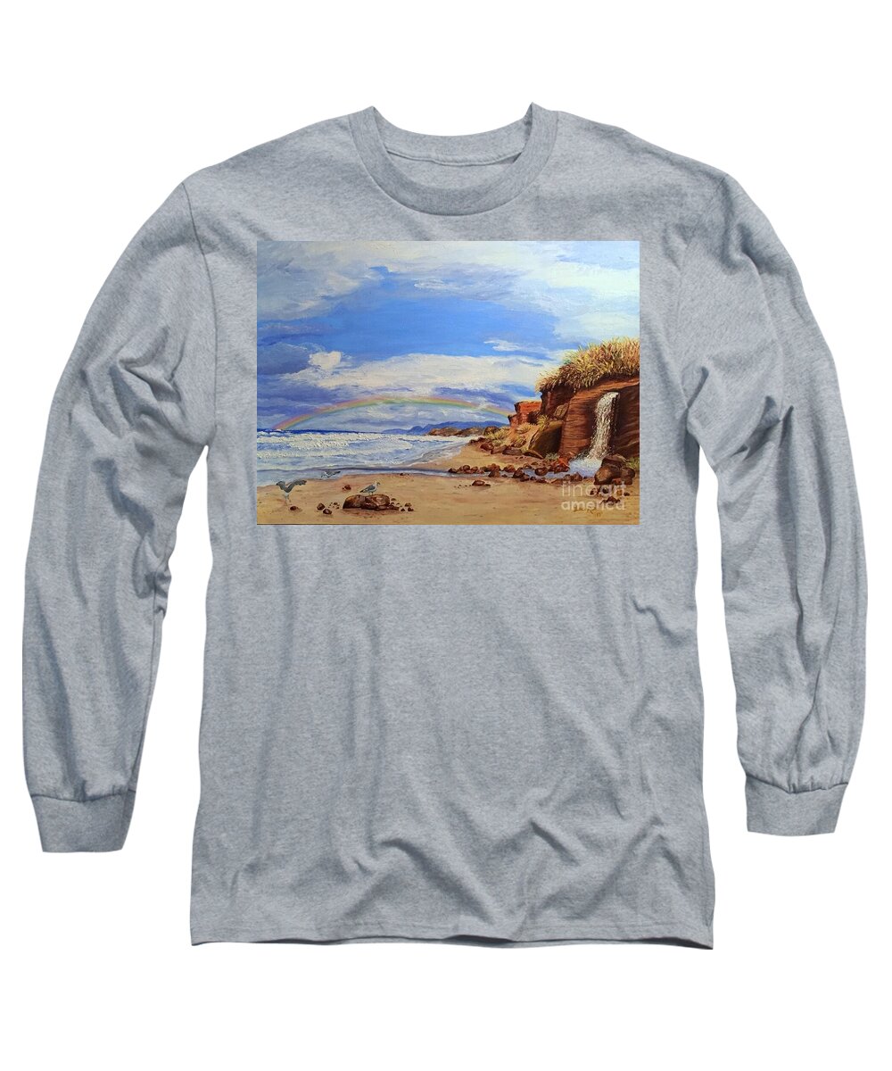Lincoln City Long Sleeve T-Shirt featuring the painting Laurens Lincoln City by Lisa Rose Musselwhite