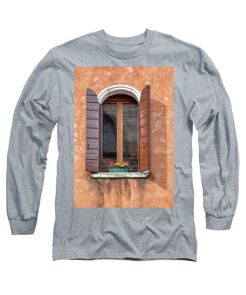 Venice Long Sleeve T-Shirt featuring the photograph Lone Window of Venice by David Letts