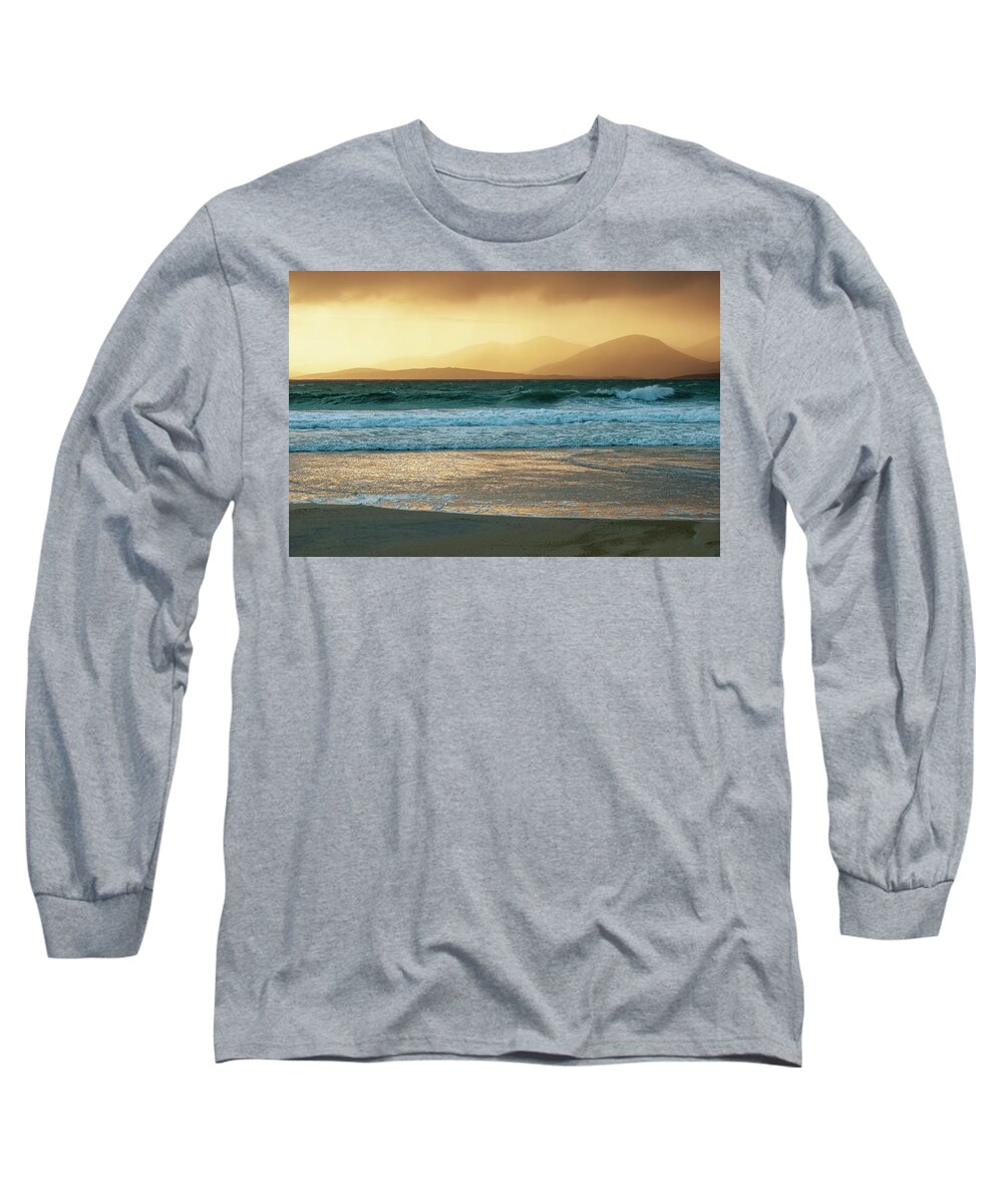 Luskentyre Beach Long Sleeve T-Shirt featuring the mixed media Luskentyre Views by Smart Aviation