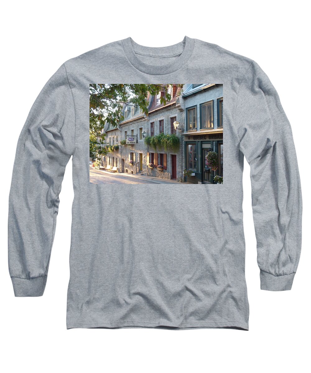 Quebec City Long Sleeve T-Shirt featuring the photograph Sunrise in Lower Town Quebec City by Patricia Caron