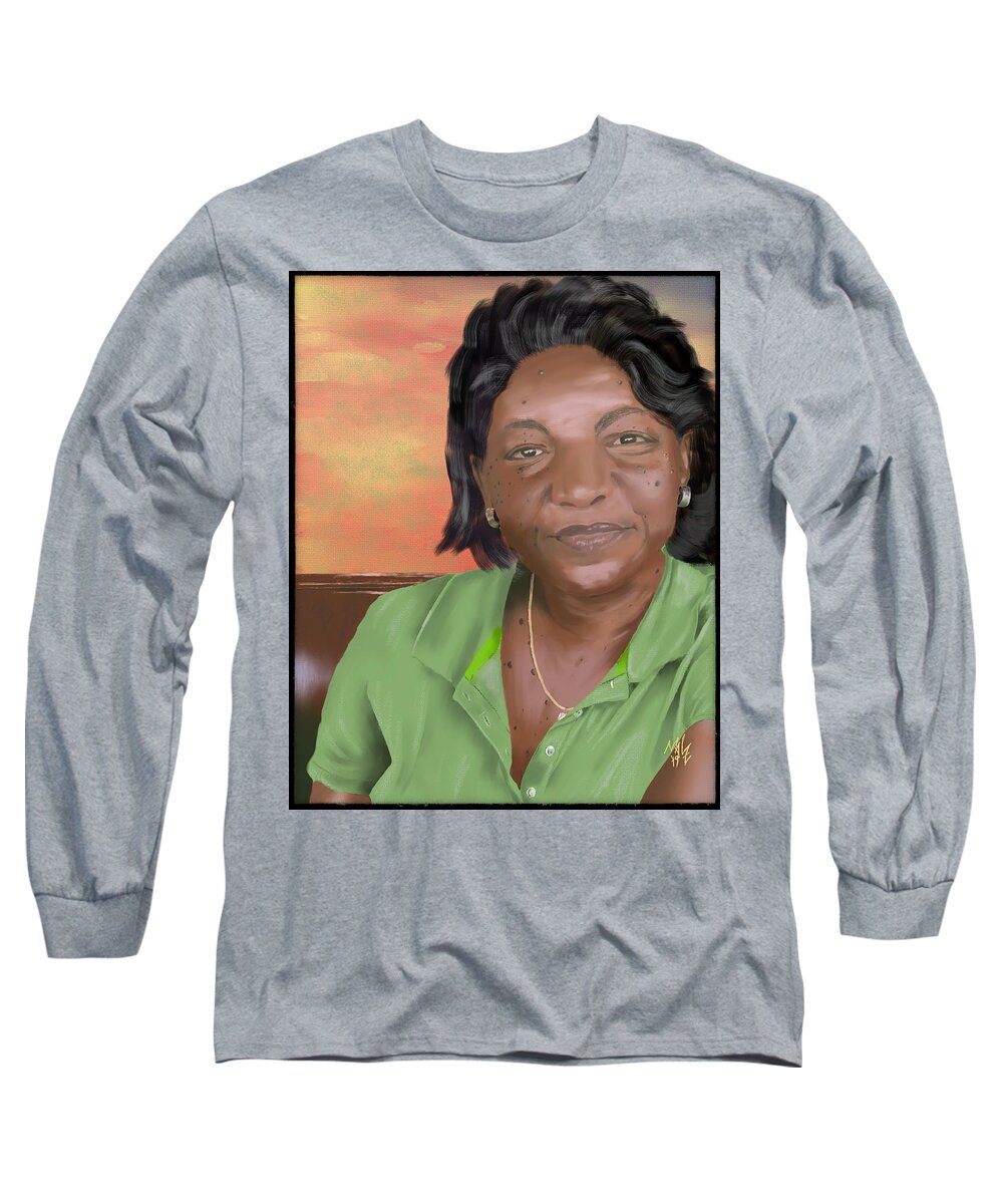 Portrait Long Sleeve T-Shirt featuring the photograph Mrs. Clements by Mal-Z