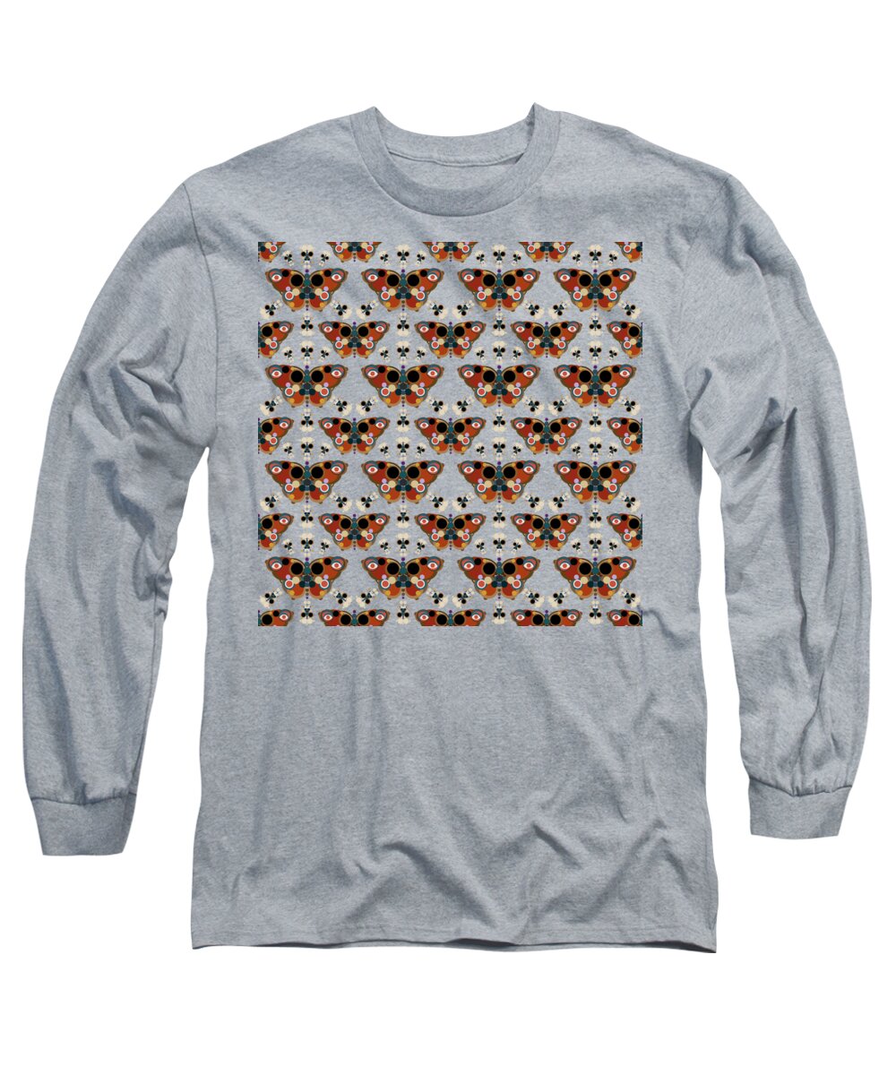 Surreal Long Sleeve T-Shirt featuring the mixed media New Beginnings - Skull Butterflies by BFA Prints