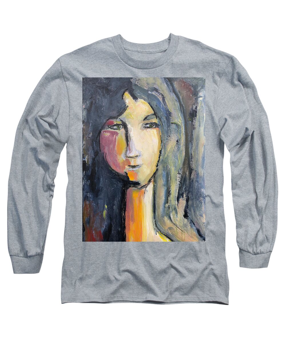 Portrait Long Sleeve T-Shirt featuring the painting Of Course by Sharon Sieben