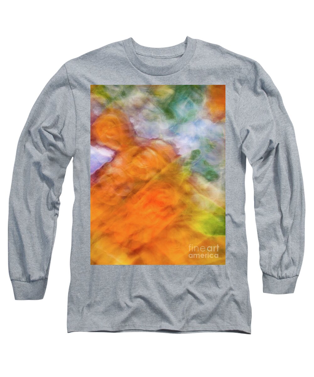 Abstract Long Sleeve T-Shirt featuring the photograph Orange Rose Pastel by Phillip Rubino
