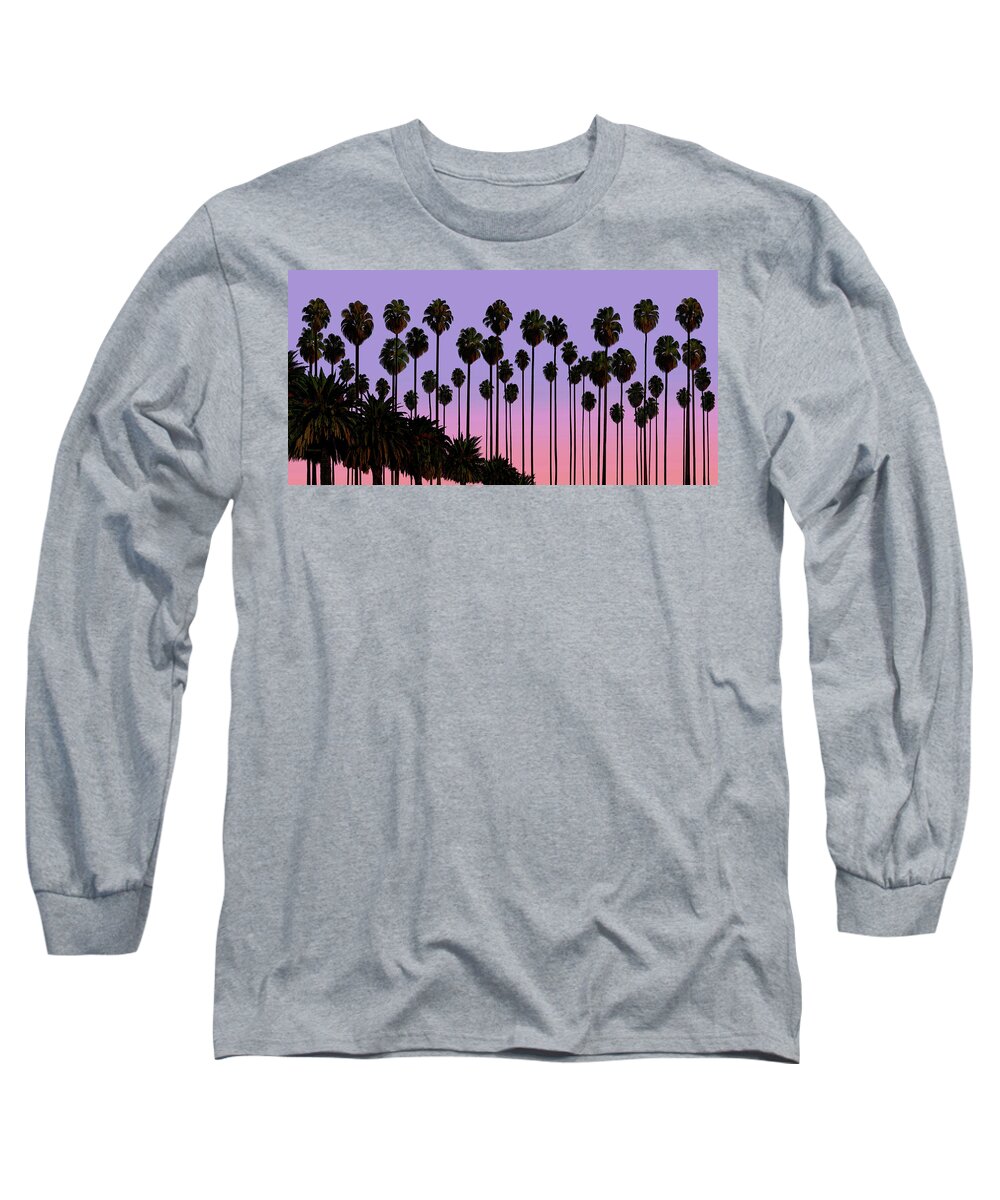 Palm Trees Long Sleeve T-Shirt featuring the painting Palm Trees, Palm Haven, San Jose, California by David Arrigoni