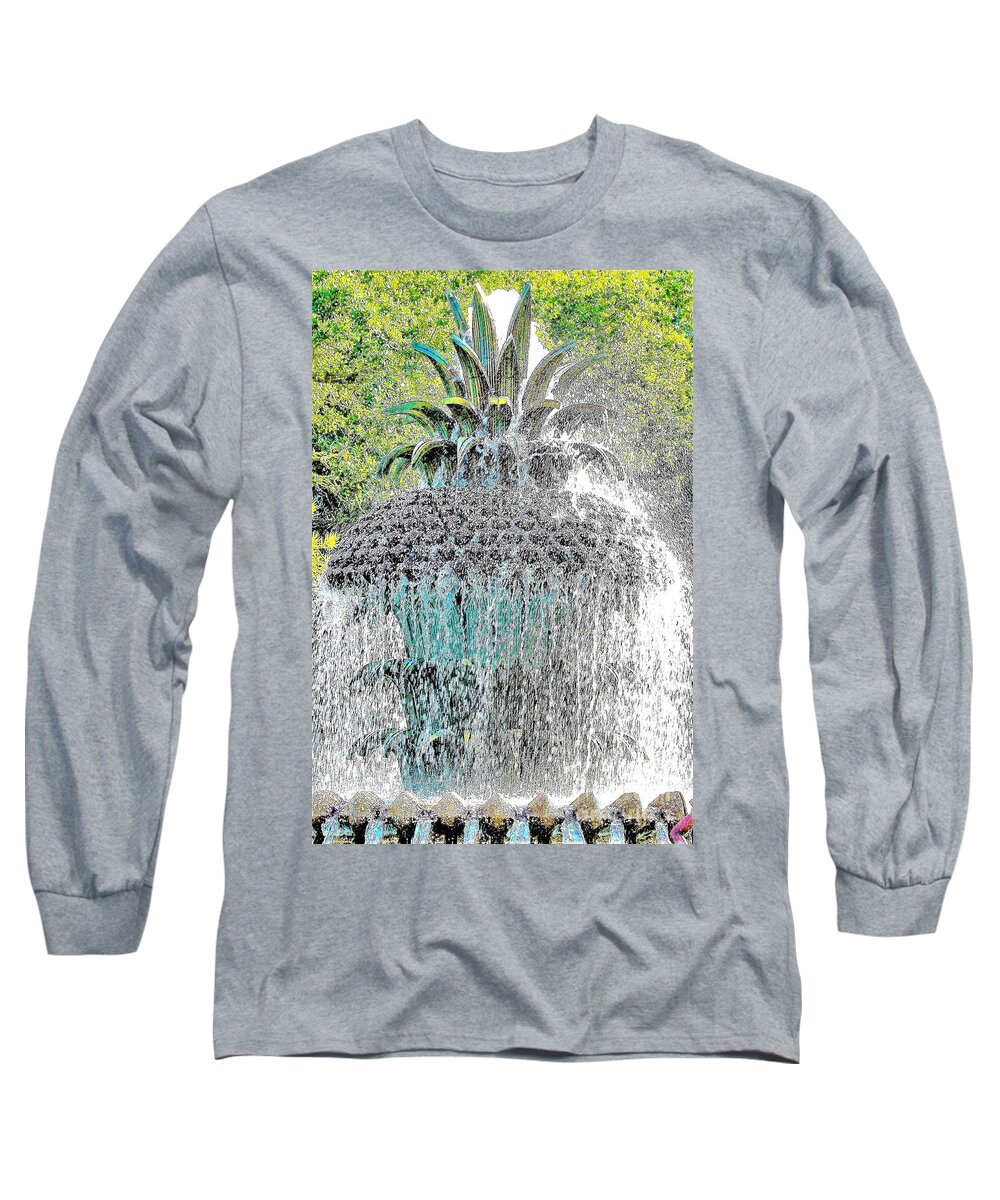 Pineapple Long Sleeve T-Shirt featuring the photograph Pineapple Fountain by Merle Grenz