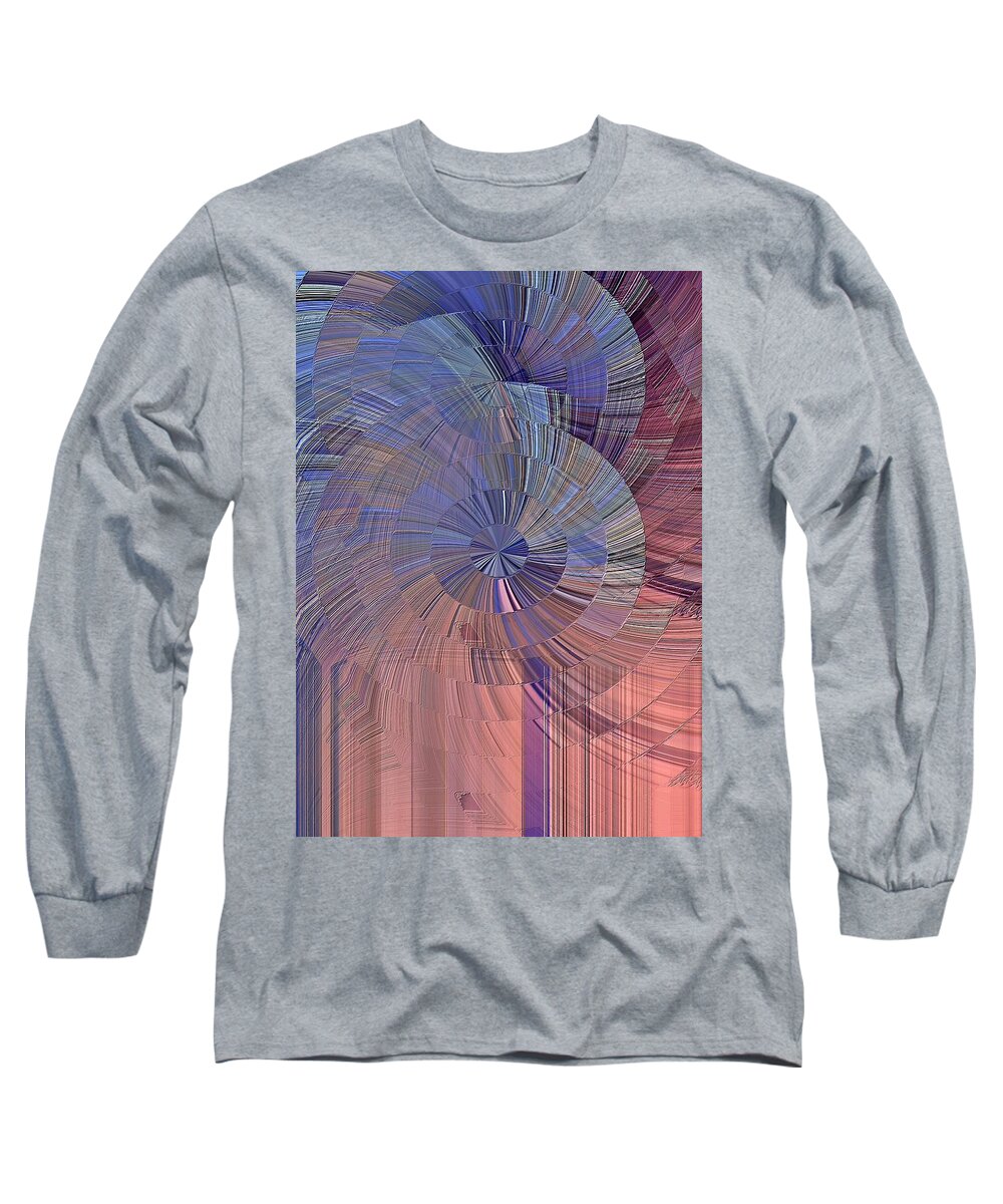 Pink Long Sleeve T-Shirt featuring the digital art Pink, Blue and Purple by David Manlove