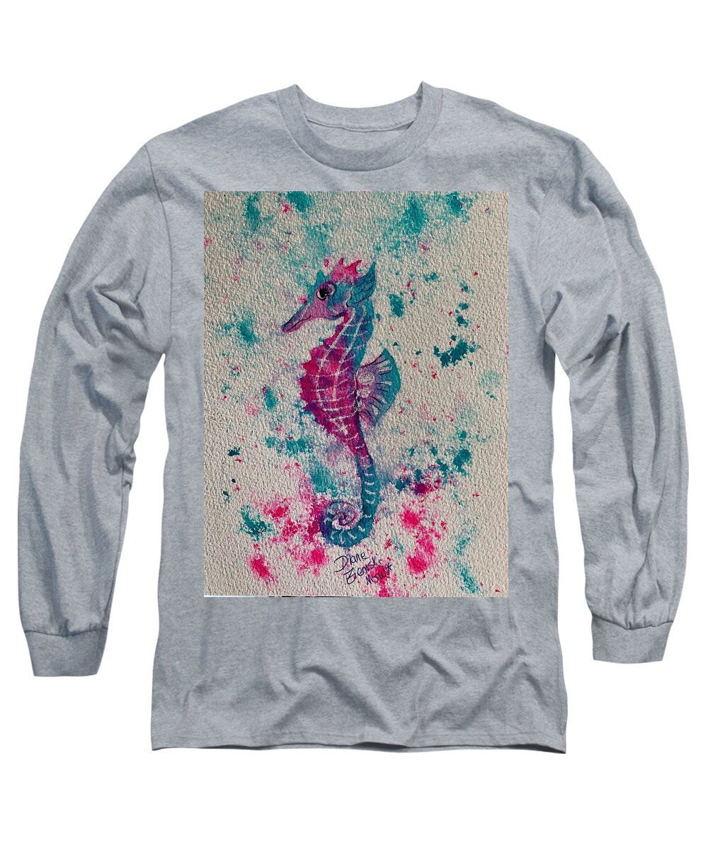  Long Sleeve T-Shirt featuring the painting Pinky by Diane Ziemski