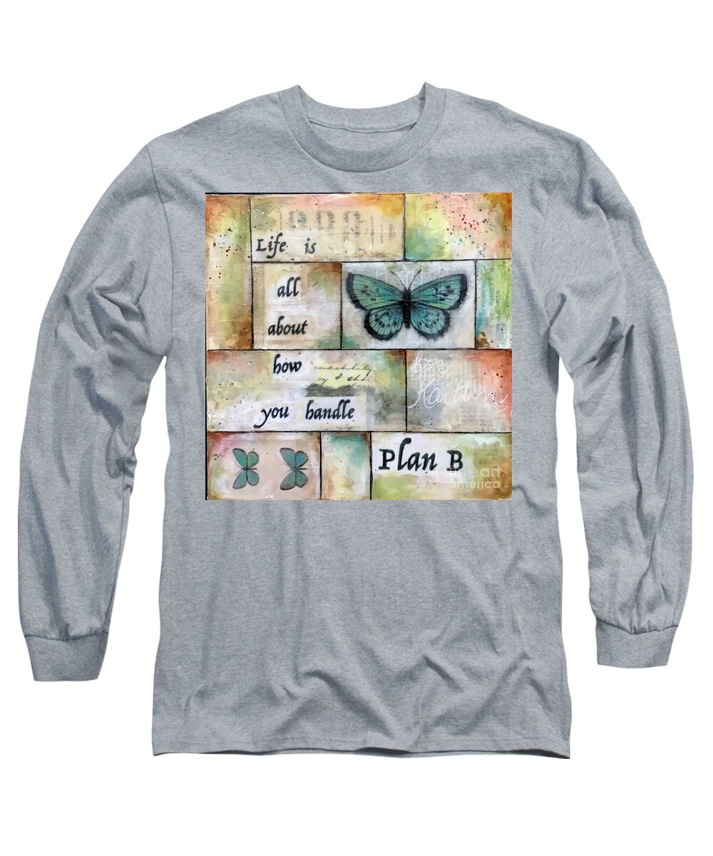Butterfly Art Long Sleeve T-Shirt featuring the painting Butterfly Wall Art by Diane Fujimoto