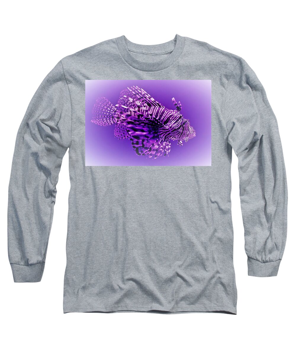 Lion Fish Long Sleeve T-Shirt featuring the photograph Purple Lionfish by Lucie Dumas