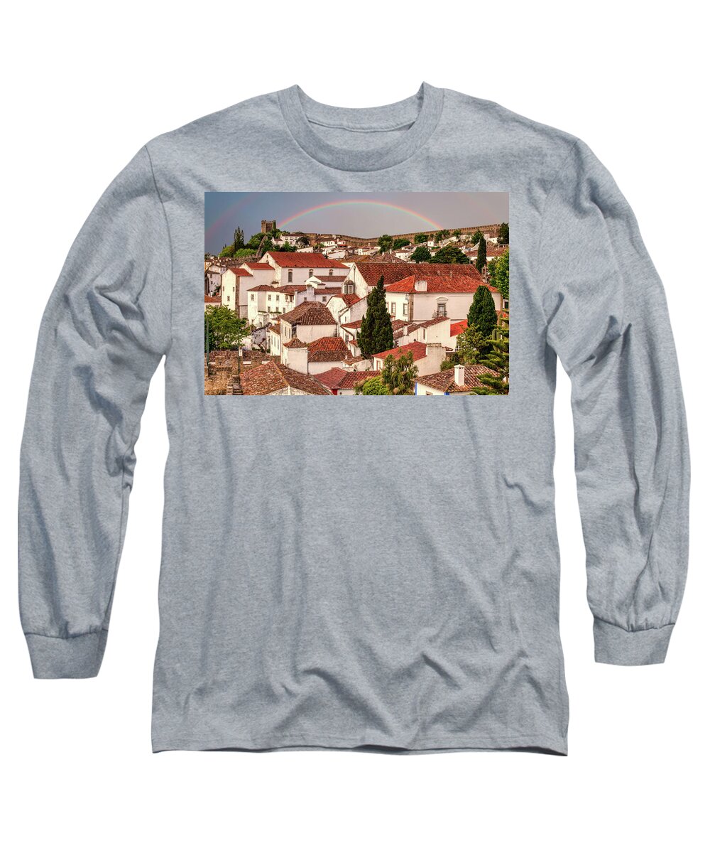 Castle Long Sleeve T-Shirt featuring the photograph Rainbow over Castle by David Letts