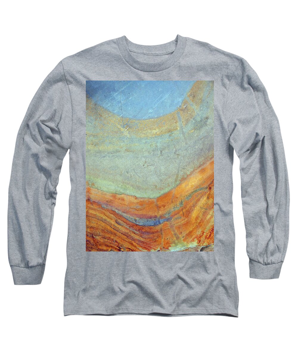 Duane Mccullough Long Sleeve T-Shirt featuring the photograph Rock Stain Abstract 7 by Duane McCullough