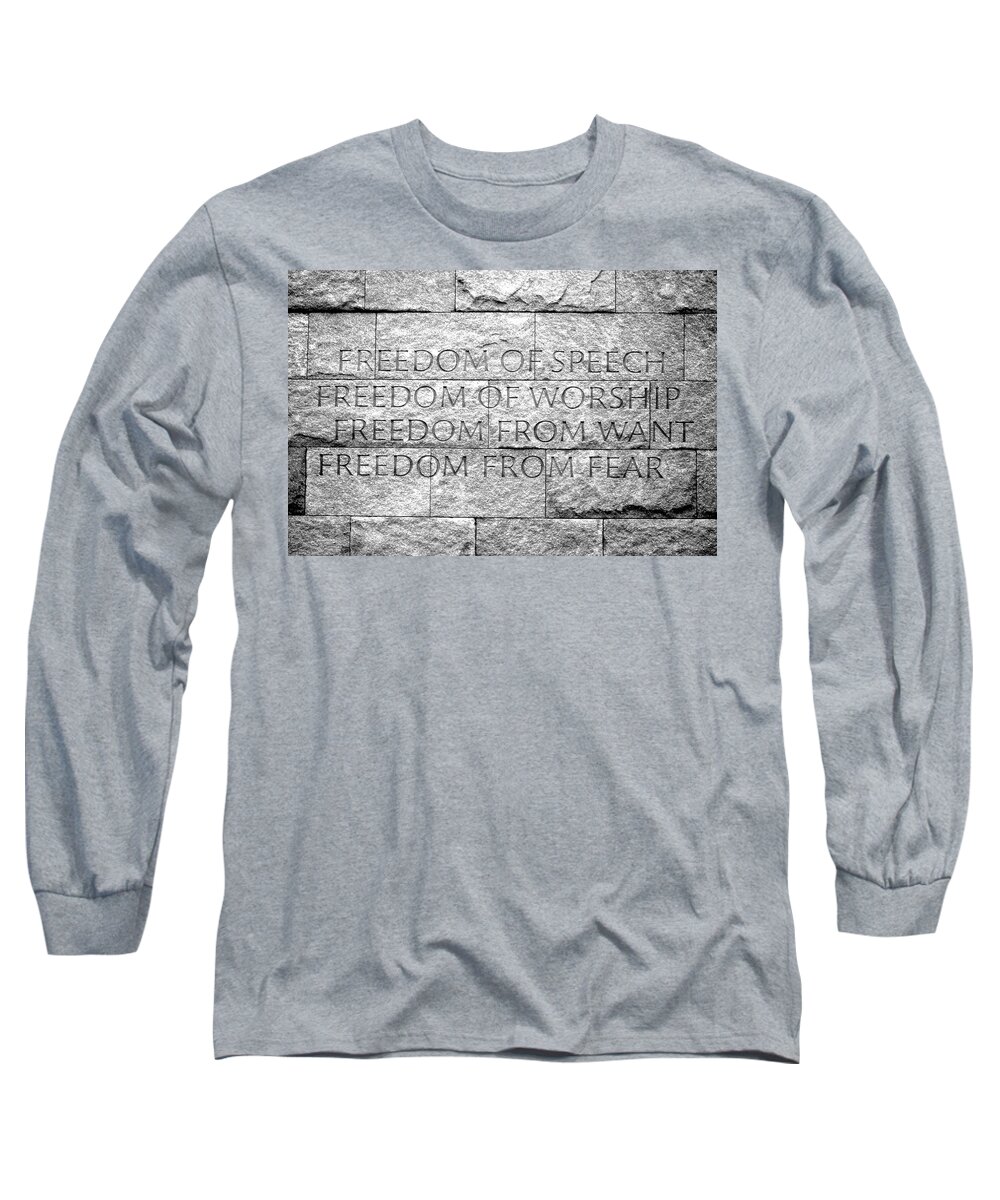 Roosevelt Long Sleeve T-Shirt featuring the photograph Roosevelt's Freedoms by Jerry Griffin