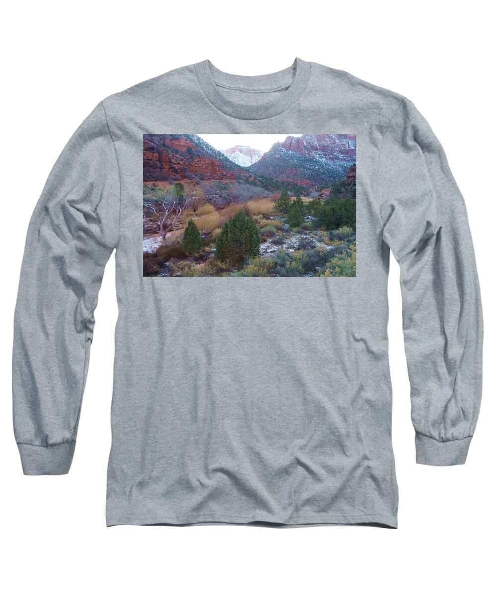 Zion Long Sleeve T-Shirt featuring the photograph Rushing Down by Fred Bailey