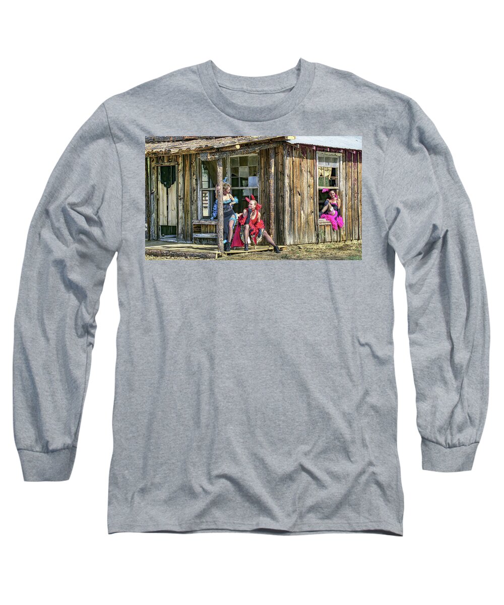 Saloon Long Sleeve T-Shirt featuring the photograph Saloon Girls by Don Schimmel
