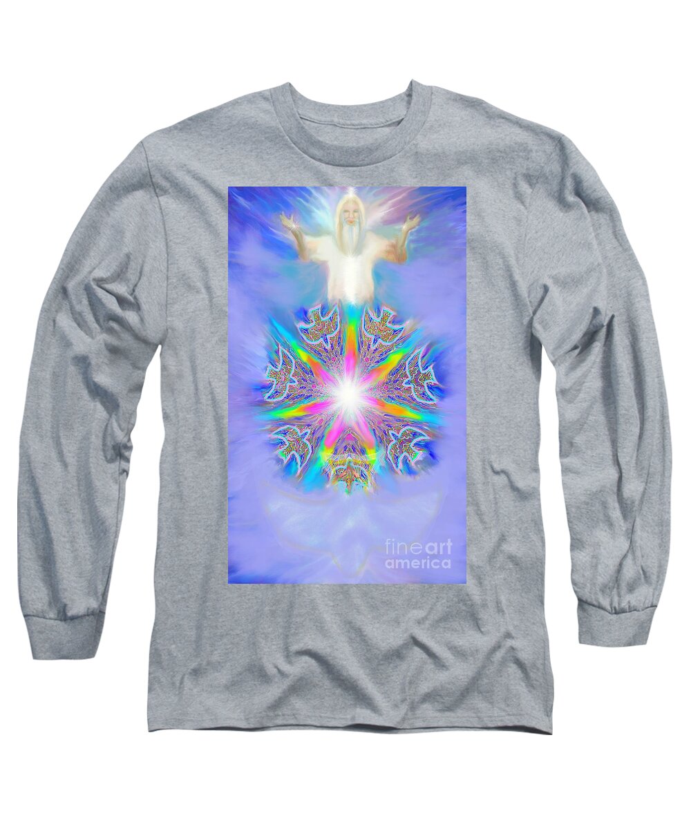 Christ Long Sleeve T-Shirt featuring the painting Second Coming by Hidden Mountain