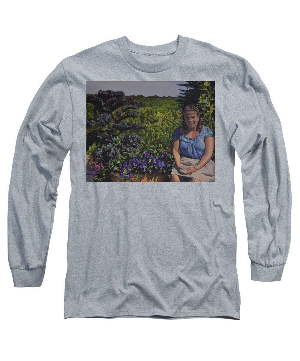 Self Portrait Long Sleeve T-Shirt featuring the painting Self Portrait by Beth Riso