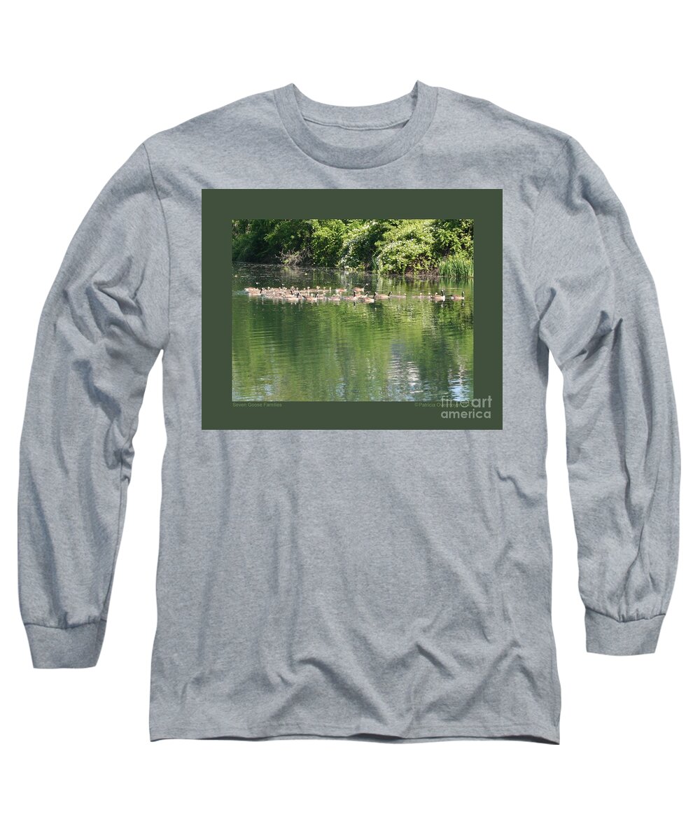 Goose Long Sleeve T-Shirt featuring the photograph Seven Goose Families by Patricia Overmoyer