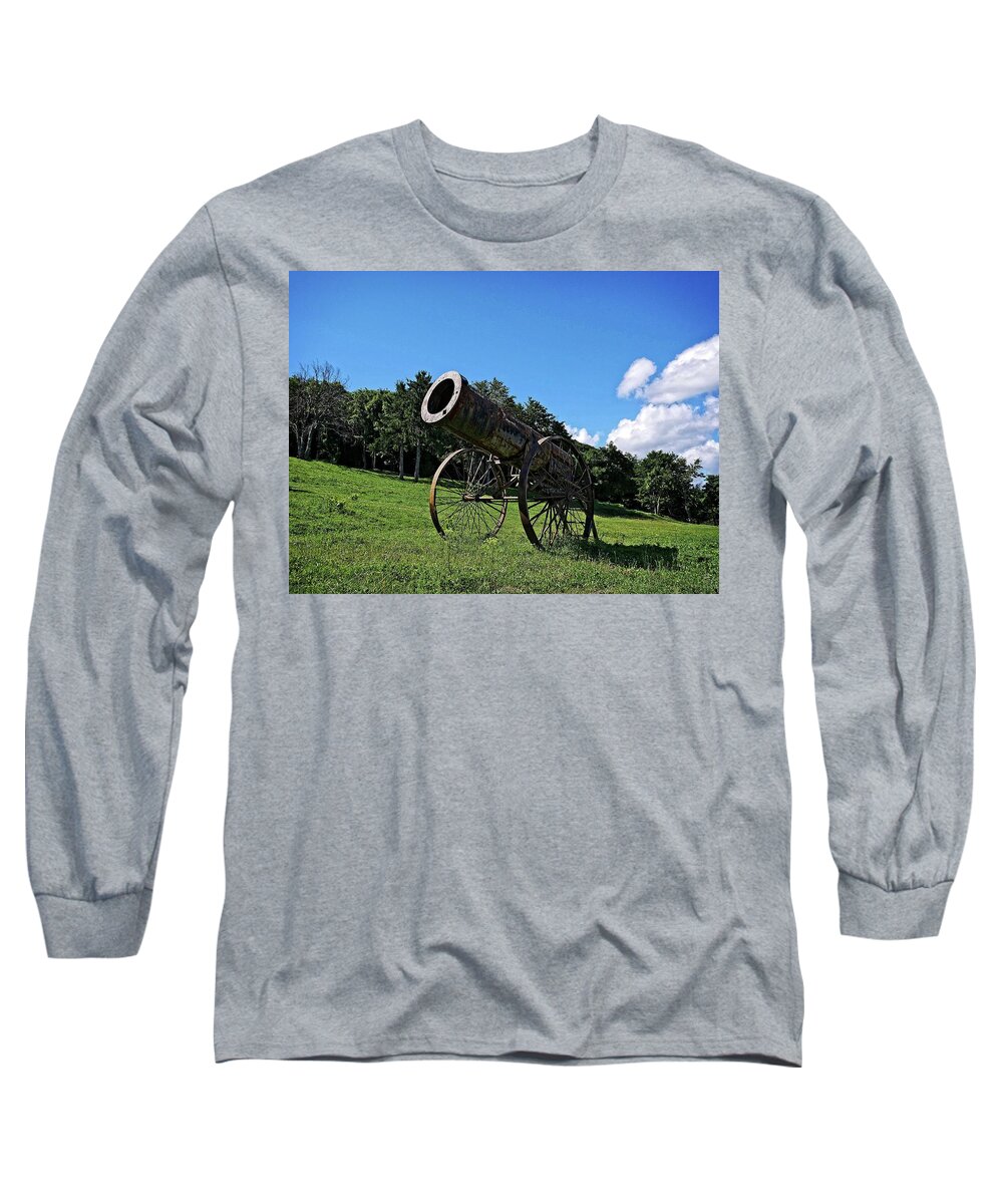 Cannon Long Sleeve T-Shirt featuring the photograph Shipka Pass cannon by Martin Smith