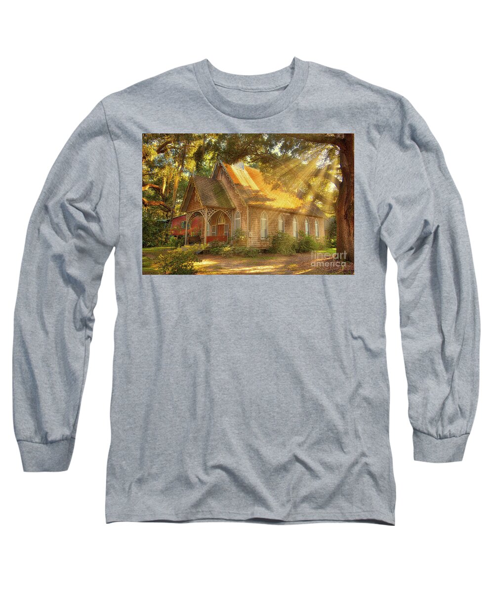 Church Long Sleeve T-Shirt featuring the photograph St. James Santee Episcopal Chapel of Ease by Kathy Baccari