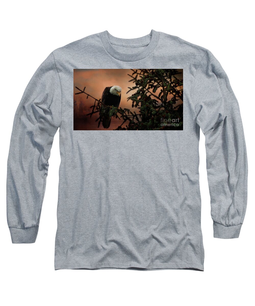 Eagle Long Sleeve T-Shirt featuring the photograph Stalking by Janie Johnson