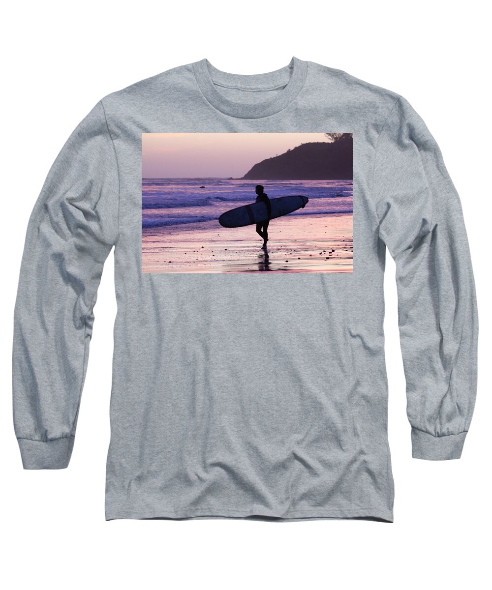 Sunset Long Sleeve T-Shirt featuring the photograph Sunset Surf by FD Graham