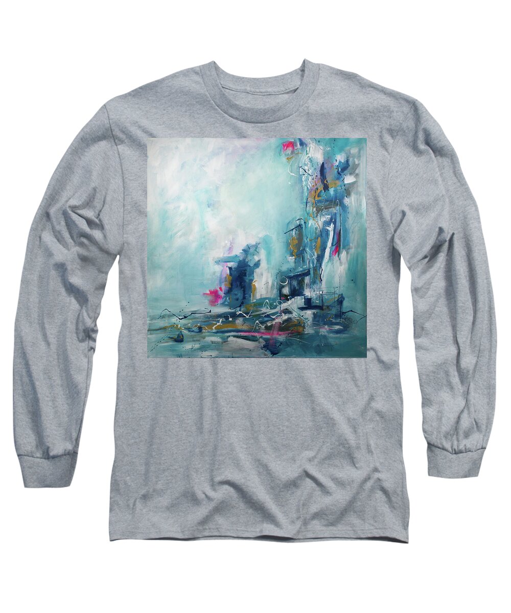 Abstract Long Sleeve T-Shirt featuring the painting Swept Away by Terri Einer