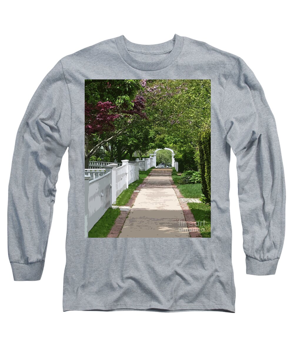 Picket-fence Long Sleeve T-Shirt featuring the digital art The Arbor by Kirt Tisdale