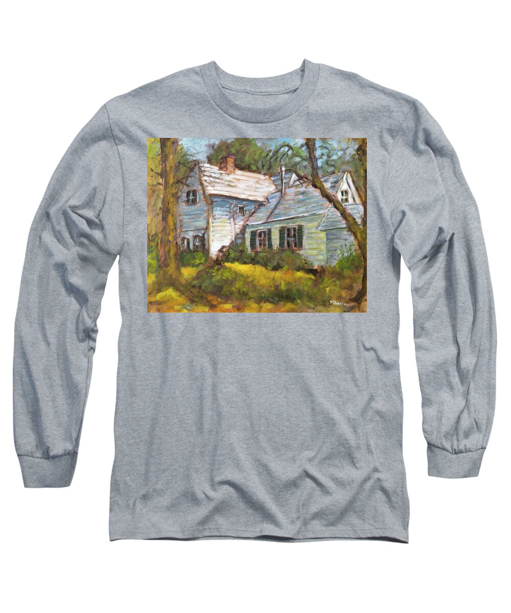 Cornelius Long Sleeve T-Shirt featuring the painting The Cornelius Farmhouse by Mike Bergen