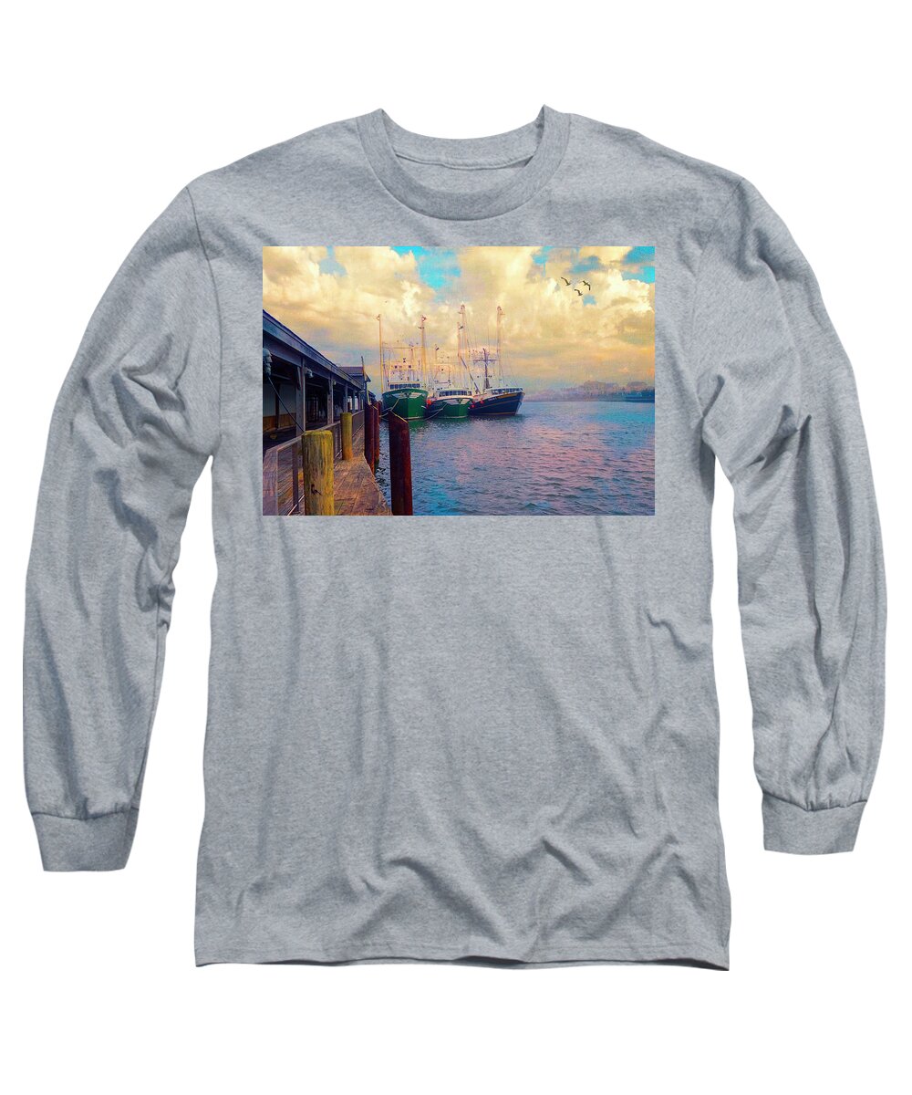 Docks Long Sleeve T-Shirt featuring the photograph The Docks at Cape May by John Rivera