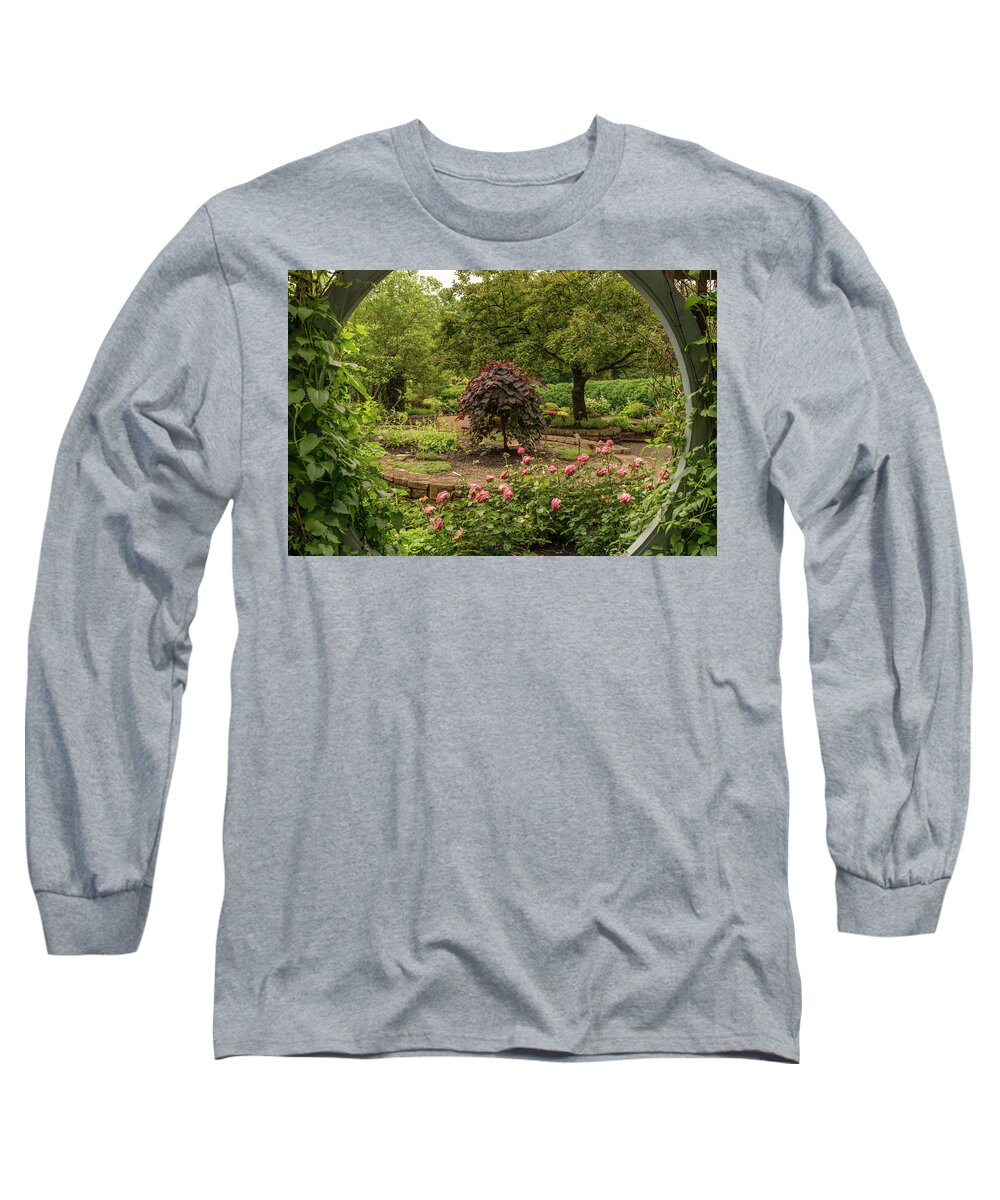 Garden Long Sleeve T-Shirt featuring the photograph The Garden Window by Arthur Oleary