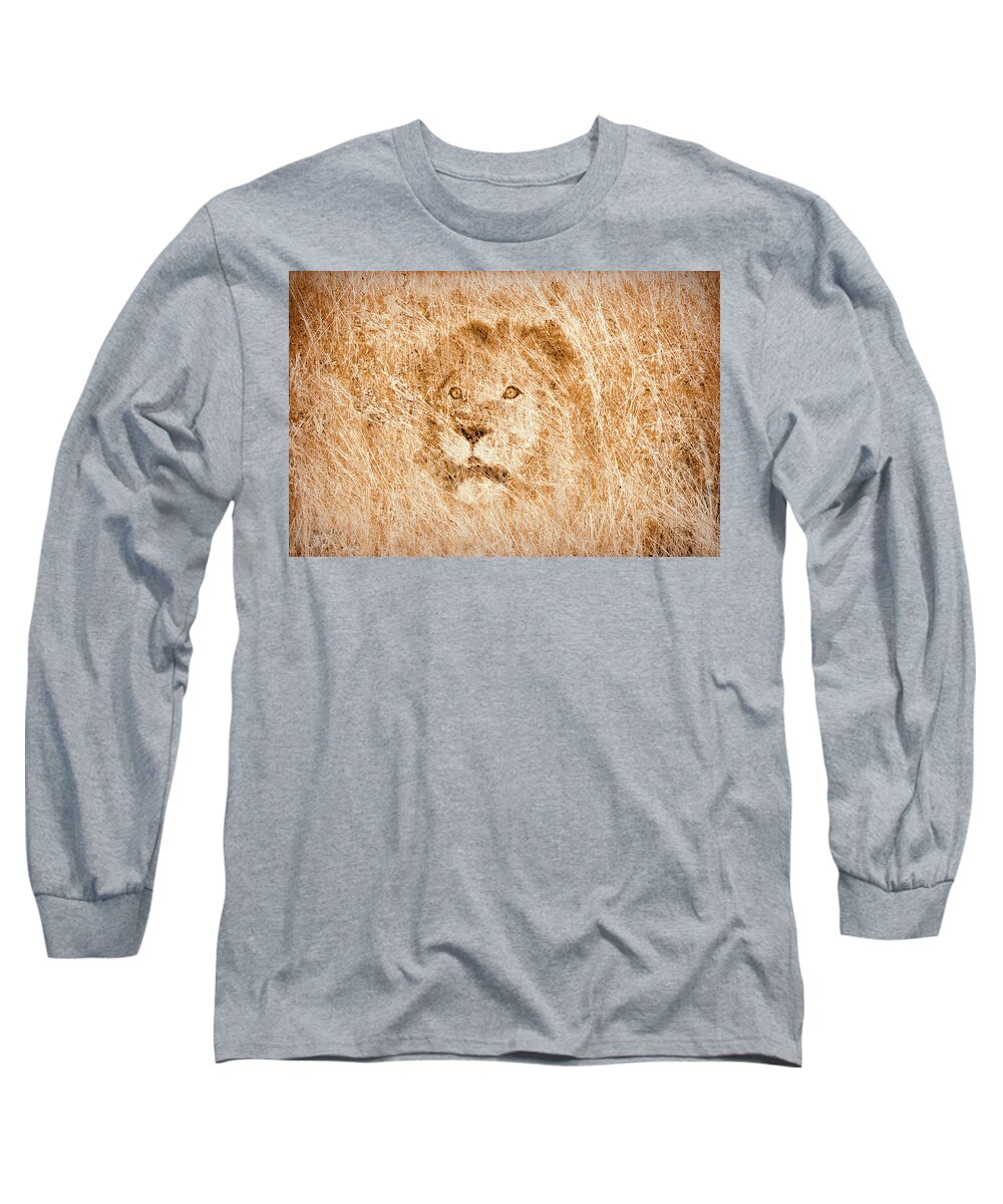 Lion Long Sleeve T-Shirt featuring the digital art The King by Mark Allen