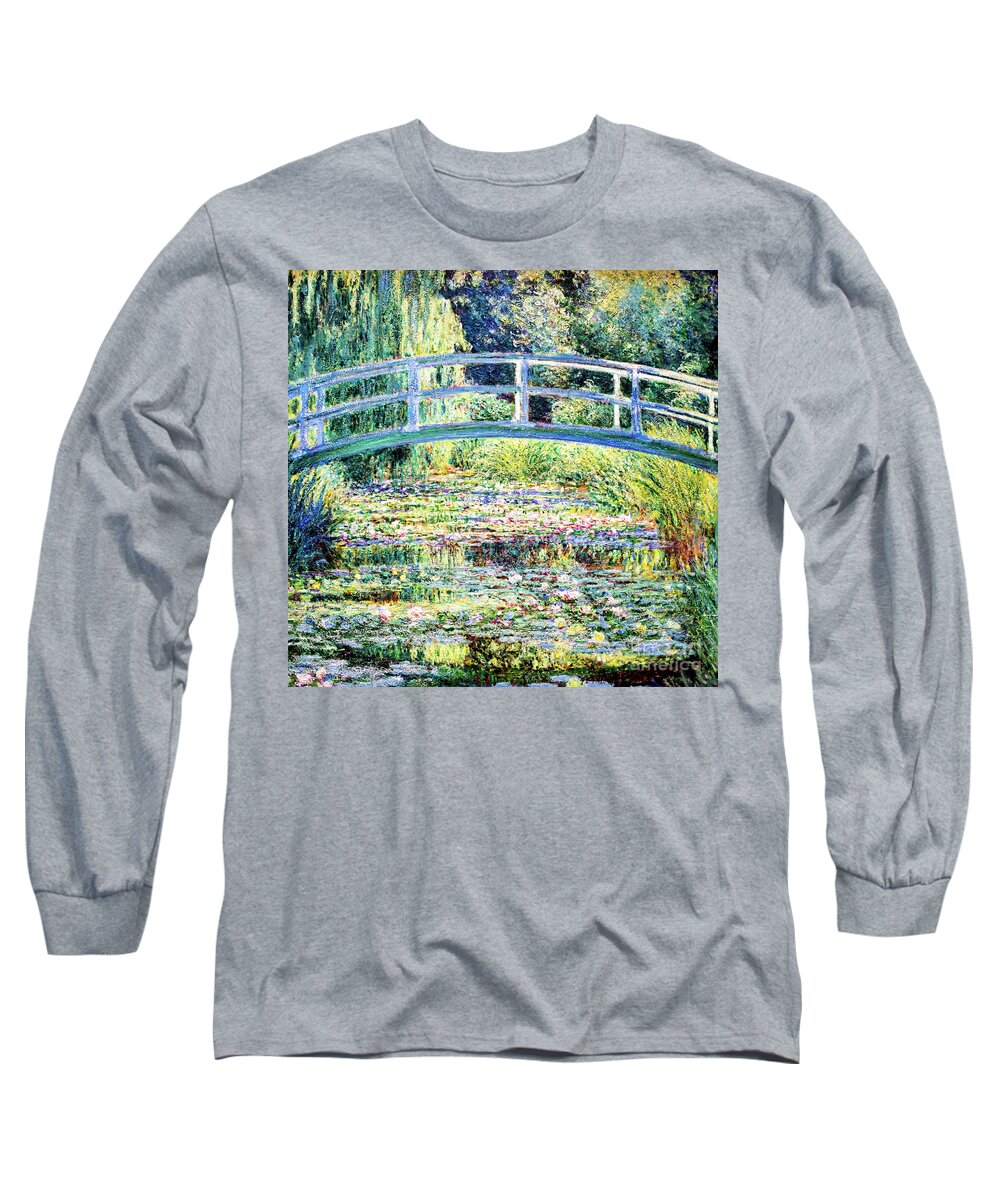Water Lily Pond Long Sleeve T-Shirt featuring the painting The Water Lily Pond by Monet by Claude Monet