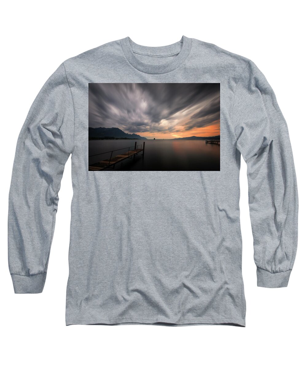 Dive Long Sleeve T-Shirt featuring the photograph The witness by Dominique Dubied