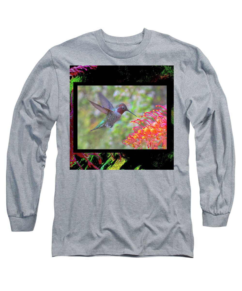 Hummingbird Long Sleeve T-Shirt featuring the photograph Face Mask Through the window by Patricia Dennis