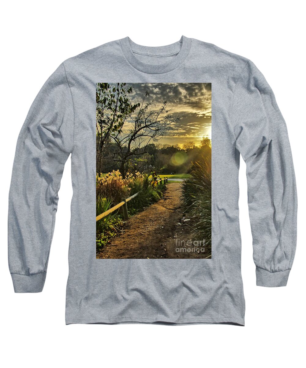 Sunset Long Sleeve T-Shirt featuring the photograph Trail to the Sunset by Alex Morales