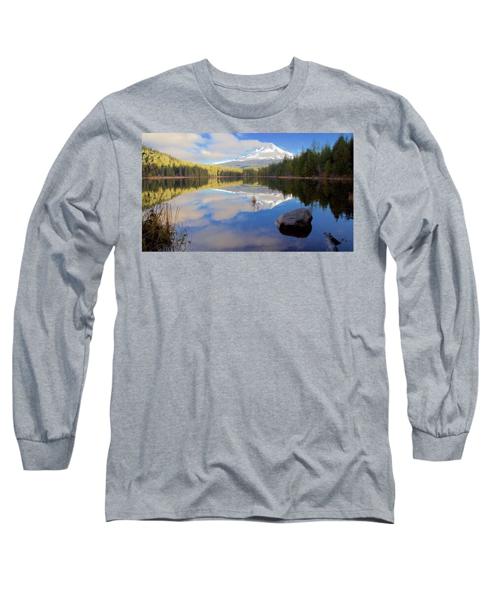 Landscape Long Sleeve T-Shirt featuring the photograph Trillium Lake Morning Reflections by Todd Kreuter