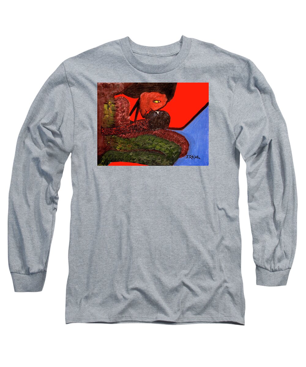Face Long Sleeve T-Shirt featuring the painting Untitled by Jose Rojas
