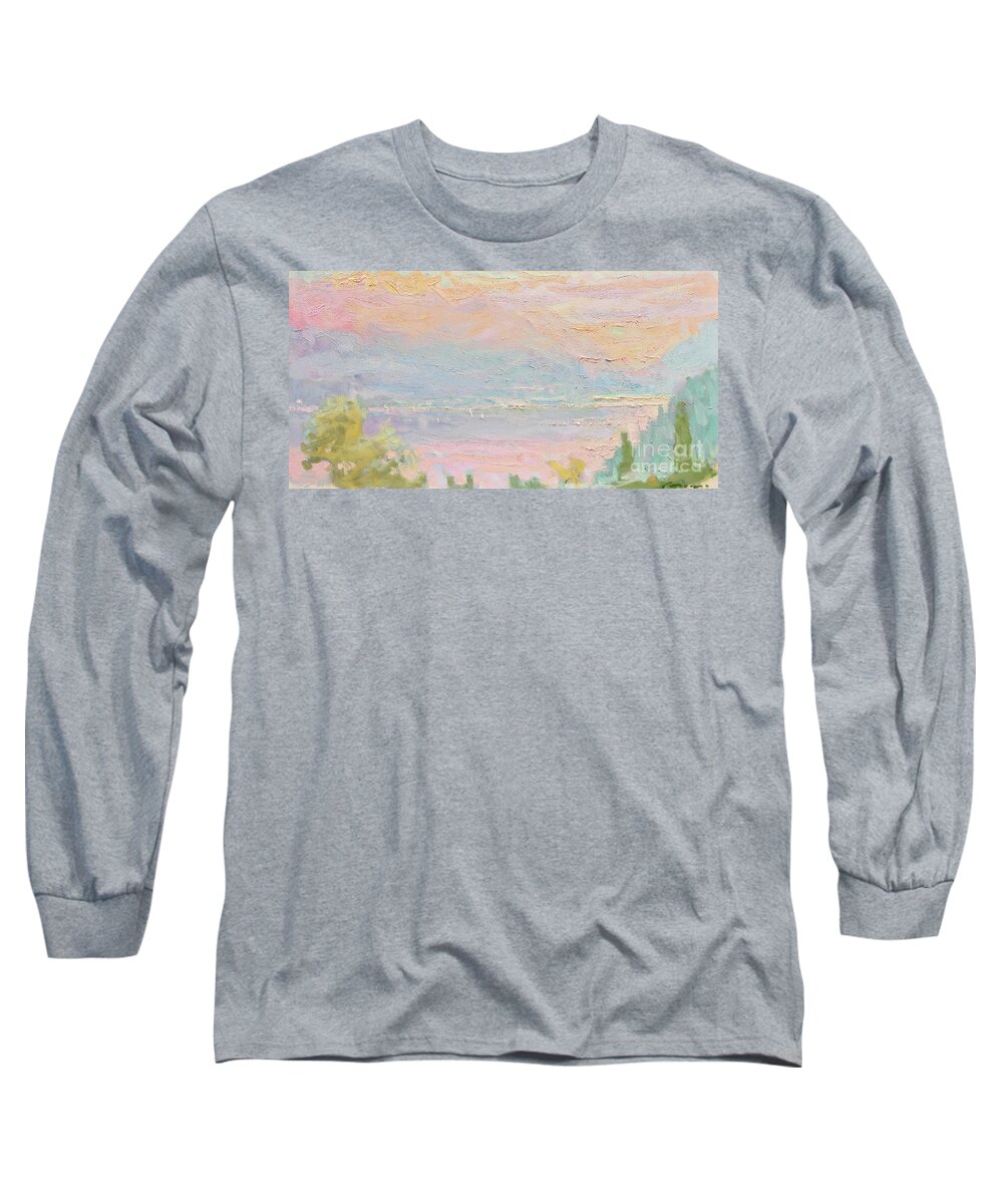 Fresia Long Sleeve T-Shirt featuring the painting Warm December Skies by Jerry Fresia