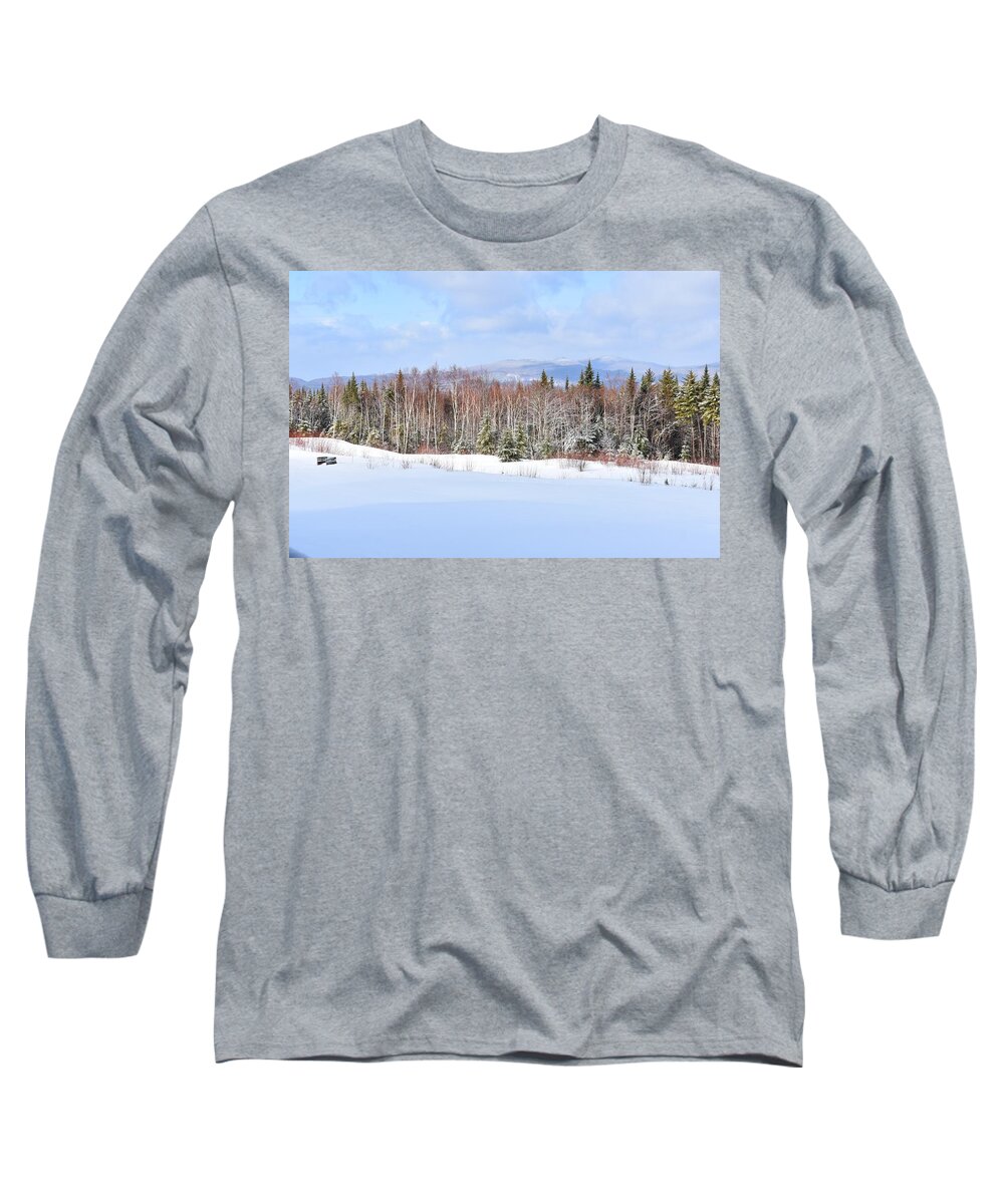 Maine Long Sleeve T-Shirt featuring the photograph Winter Morning in Maine by Nina Kindred